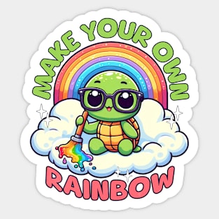 Cute Turtles Make Your Own Rainbow Sticker